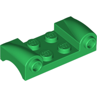 Lego Vehicle Body, Wheel Arch / Mudguard 2 x 4 with Headlights and Curved Fenders / Green