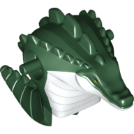 Lego Torso/Head Alien, Leatherhead White Chest Print / Dark Green