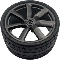 Wheel 75mm D. x 41mm Technic Racing Large, 7 Spokes Model Right Side (Spokes Slanted Right) with Black Tire 87.9 x 44 (7444 / 80279) / Pearl Dark Gray
