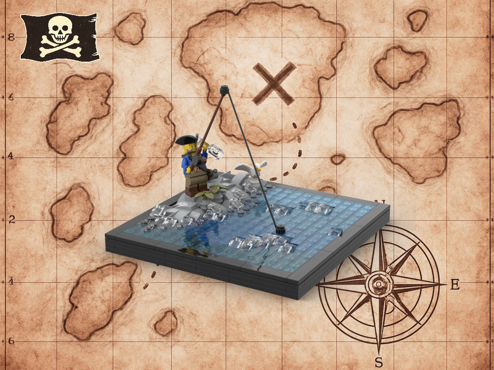 Lego Old Pirate Fisherman - Master Water & Rock Techniques / Vignette #3 / 🎁 FREE DOWNLOAD
