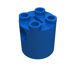 Brick Round 2 x 2 x 2 Robot Body, Axle Holder '+' Orientation / Blue