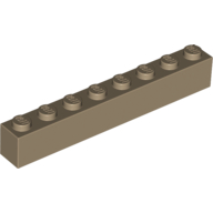 Lego Brick 1 x 8 / Dark Tan