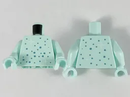 Torso with Metallic Light Blue Dots and White Sparkles Pattern / Light Aqua Arms / Light Aqua Hands
