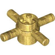 Technic Axle Connector Hub with 4 Bars at 90° / Pearl Gold