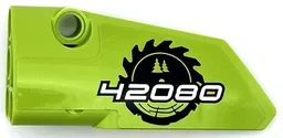 Technic, Panel Fairing # 3 Small Smooth Long, Side A with Black Circular Saw Blade and White '42080' Pattern (Sticker) – Set 42080