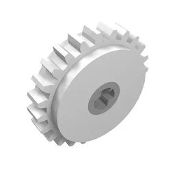 Technic Gear 24 Tooth Clutch with Dark Bluish Gray Center / White