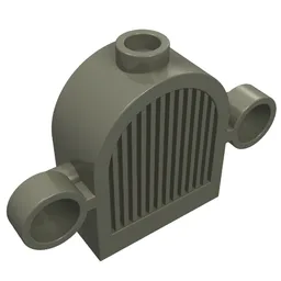 Grille 1 x 2 x 2 Round Top [Lights & Centre Top Stud] / Dark Gray