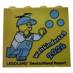 Brick 2 x 4 x 3 with 'LEGOLAND Deutschland Resort Weltkindertag 2024' Print / Yellow