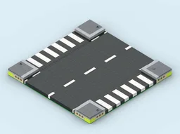 MILS Road Intersection with 2 half Zebra Crossings 20 Studs Wide
