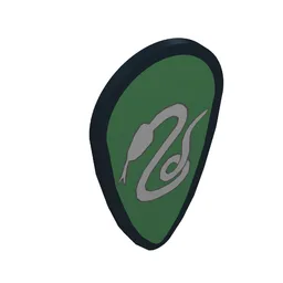 Shield Ovoid with Silver Snake Print