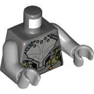 Lego Torso Armor, Light Bluish Gray and Olive Green Panels Print, Light Bluish Gray Arms and Hands / Dark Bluish Gray