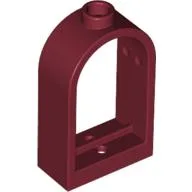 Window 1 x 2 x 2 2/3 with Rounded Top / Dark Red
