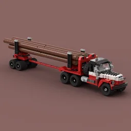 Mammoth Logging Truck with Pole Trailer