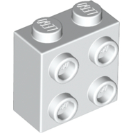 Lego Brick Special 1 x 2 x 1 2/3 with 4 Studs on 1 Side / White