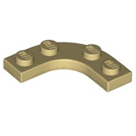 Lego Plate Round Corner 3 x 3 with 2 x 2 Round Cutout / Tan