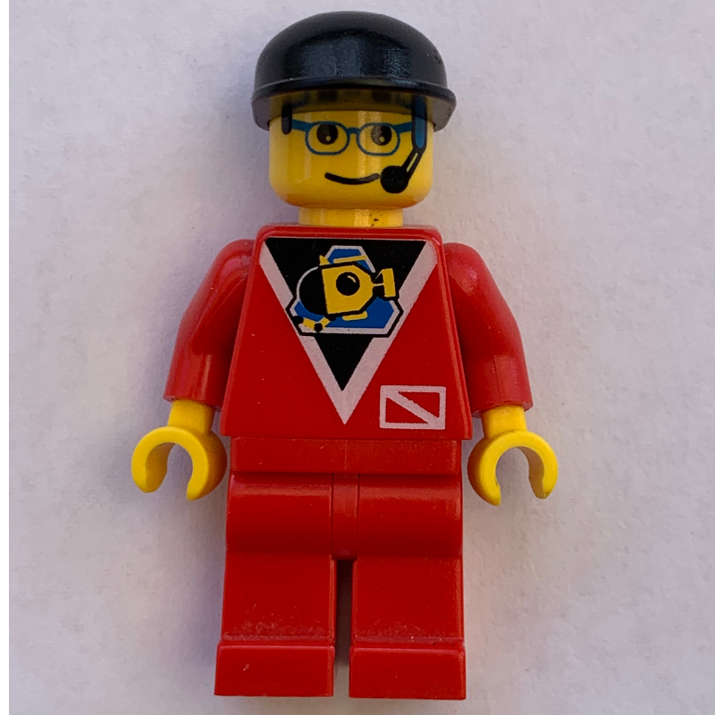Lego Marine Explorer, Red Shirt with Divers Logo, Black Cap, Glasses and Headset