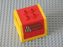 Duplo, Train Freight Container with Timber Pattern with Yellow Container Frame