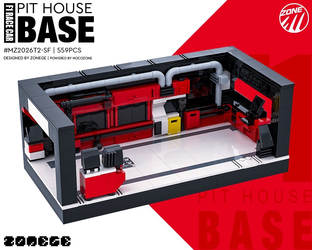 Lego 77242 F1 Pit House Show Base
