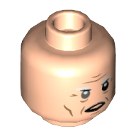 Lego Minifig Head Gellert Grindelwald, White Eyebrows, Open Mouth / Closed Mouth Print [Hollow Stud] / Light Nougat
