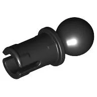 Technic Pin with Friction Ridges Lengthwise and Towball - Round Pin Hole / Black