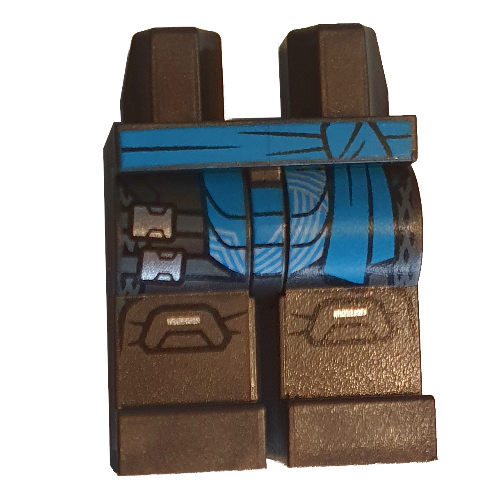 Lego Hips and Pearl Titanium Legs with Dark Azure Robe, Belt print / Pearl Titanium