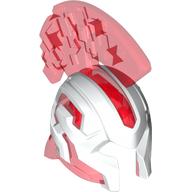 Lego Helmet with Crest White Pattern / Trans-Red