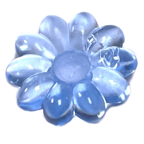Lego Clikits Icon, Flower 2 x 2 Small, 10 Petals with Pin [Polished] / Trans-Light Royal Blue