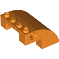 Lego Brick Curved 4 x 4 x 2 with Holes / Orange