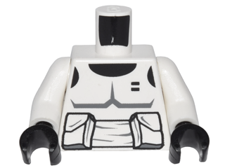 Lego Torso SW Armor Scout Trooper Pattern (Dark Bluish Gray Accents) / White Arms / Black Hands