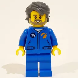 Astronaut - Blue Torso and Legs, Dark Bluish Grey Hair