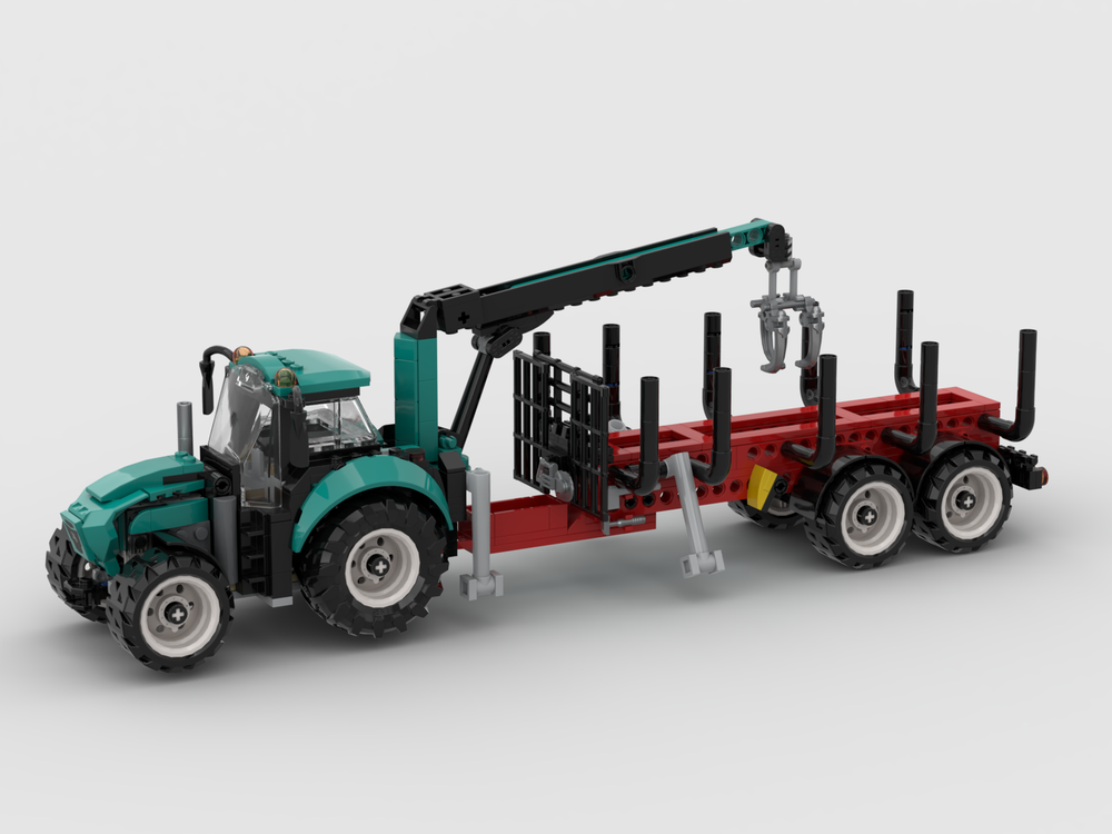 Lego Logging tractor/trailer compatible with Lego city tractor 60498