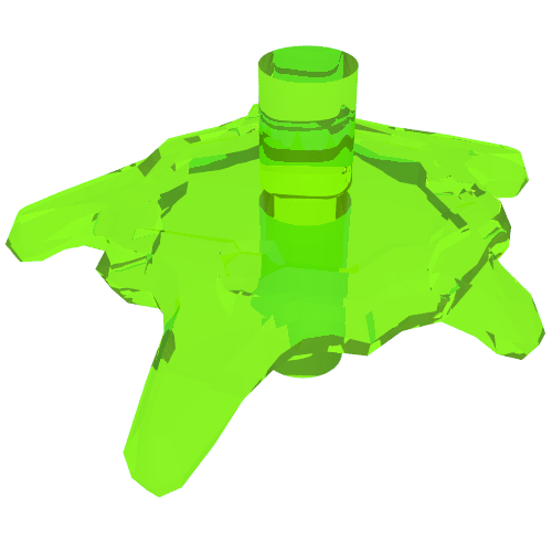 Lego Wave / Power Burst / Flame, Shield Small with Bar Ends / Trans-Bright Green