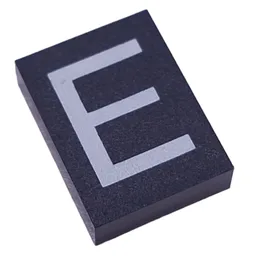 Modulex Tile 3 x 4 with White 'E' Print, without Internal Supports / Modulex Tile Blue