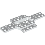 Lego Vehicle Base 6 x 12 x 3/4 with 4 x 2 Recessed Center with Smooth Underside / White