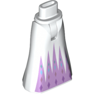 Lego Minidoll Hips and Full Length Skirt with Lavender Triangles, Diamonds print / White