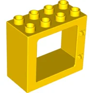 Duplo Door / Window Frame Flat Front Surface, Completely Open Back / Yellow