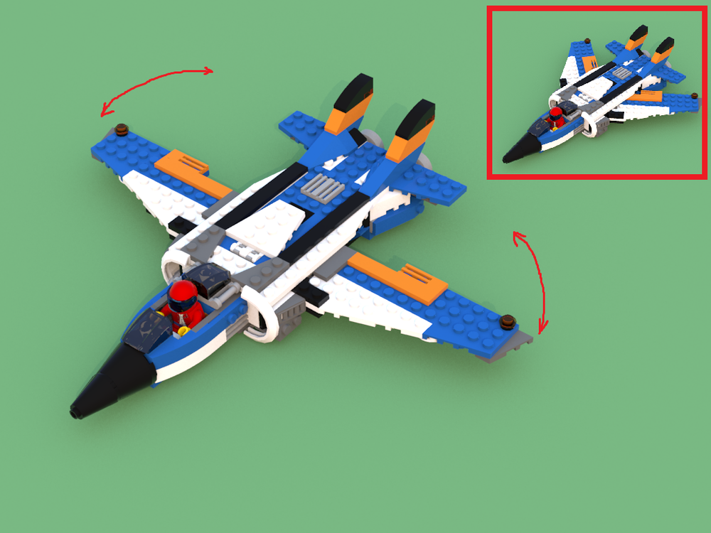 Lego 31008 minifig F14 inspired jet