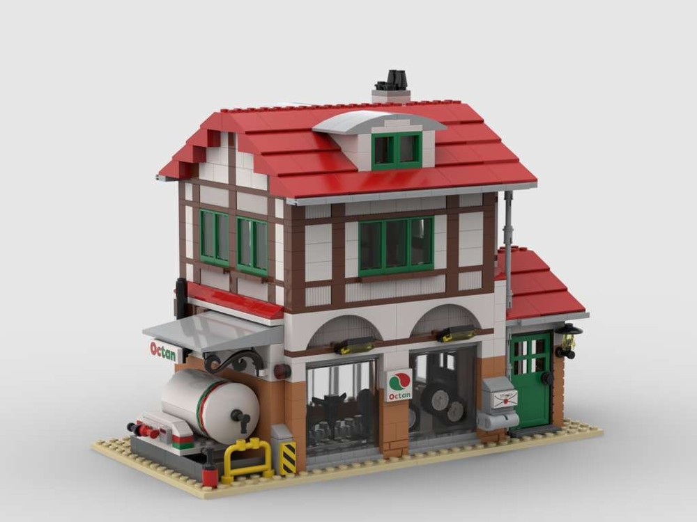 Lego Werkstatt Nebengebäude Tankstelle - Outbuilding workshop gas station