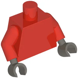 Torso, Red Arms, Dark Bluish Gray Hands [Plain] / Red
