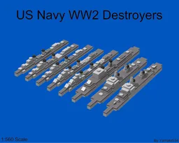 1:560 Scale US navy WW2 Destroyers