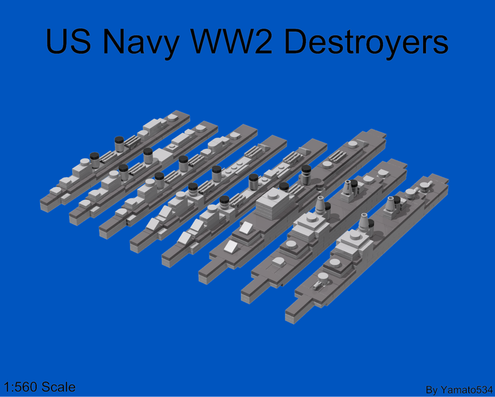 Lego 1:560 Scale US navy WW2 Destroyers