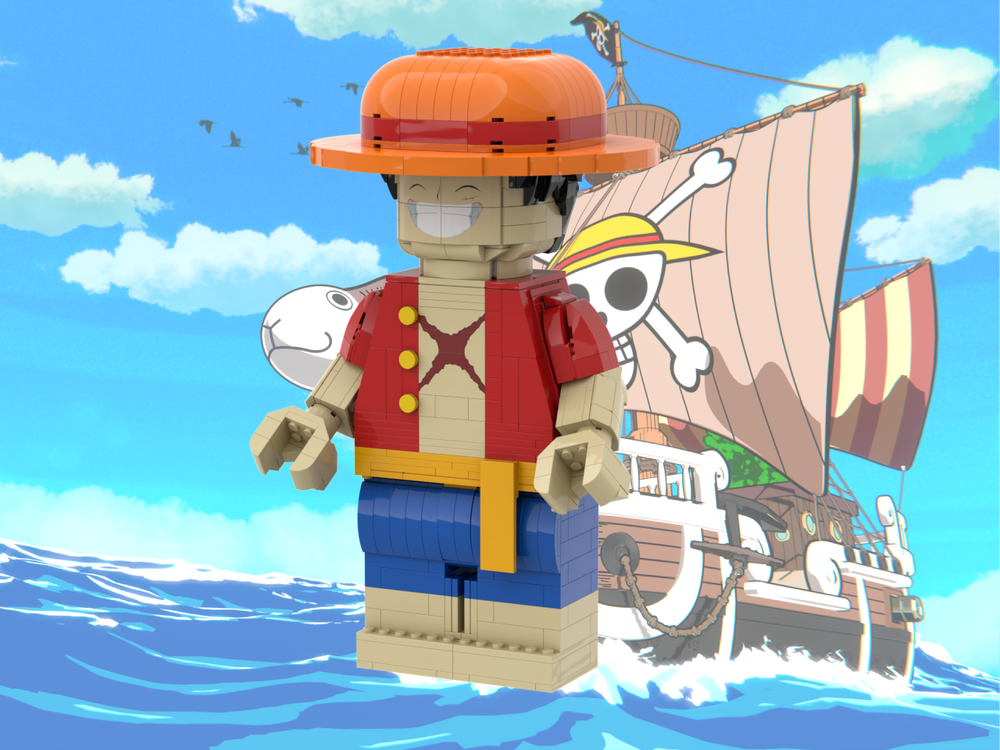 Lego Maxifig Luffy from "One Piece".