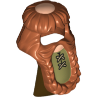 Lego Hair with Beard Braided with Laced Shirt Centre Print / Dark Orange