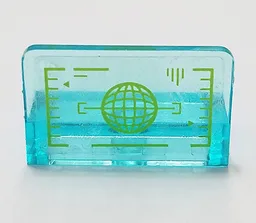 Panel 1 x 2 x 1 with Lime Head-Up Display (HUD) with Wire Frame Globe Pattern (Sticker) - Set 76023
