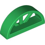 Lego Window 1 x 4 x 1 2/3 with Spoked Rounded Top / Green