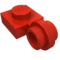 Plate Special 1 x 1 with Clip Light, Bar Hole [Thin Ring] / Red
