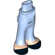 Lego Minidoll Hips and Trousers with Back Pockets with Light Nougat Feet, Black Shoes print / Bright Light Blue