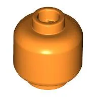 Minifig Head [Plain] [Vented Stud - 2 Holes] / Orange