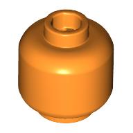 Lego Minifig Head [Plain] [Vented Stud - 2 Holes] / Orange