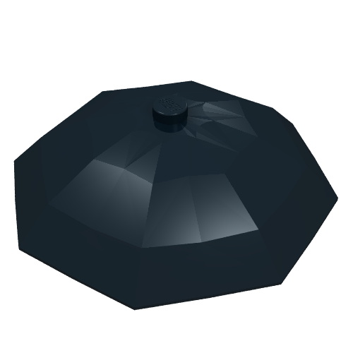 Lego Equipment Umbrella Top with No Bottom Flaps, 6 x 6 with Top Stud / Black